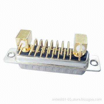 High Power D-SUB Connector, Coaxial 17W2 R/A PCB Male DIP Type, OEM and ODM Orders are Welcome
